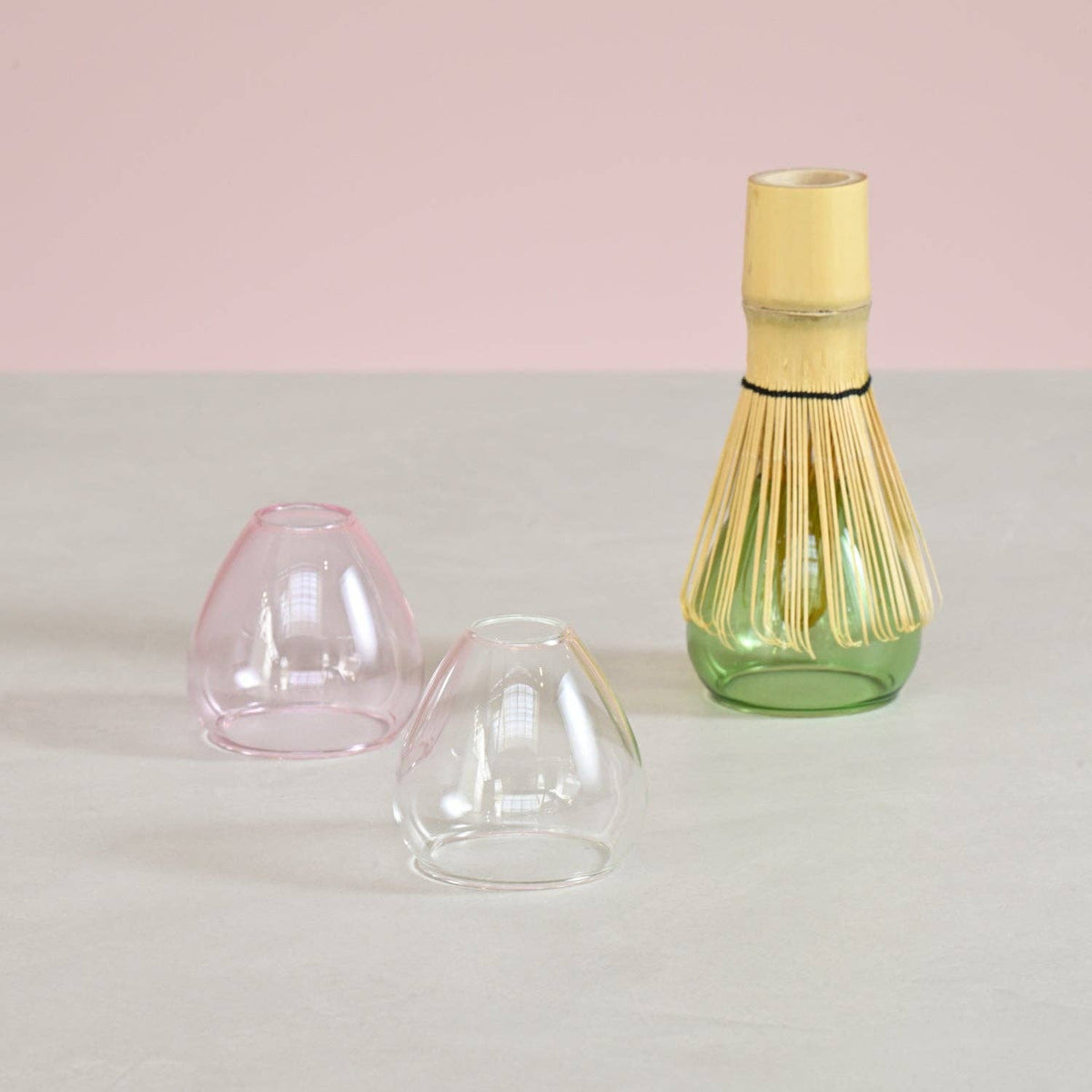 Glass and Bamboo Matcha Tea Set (Pink)