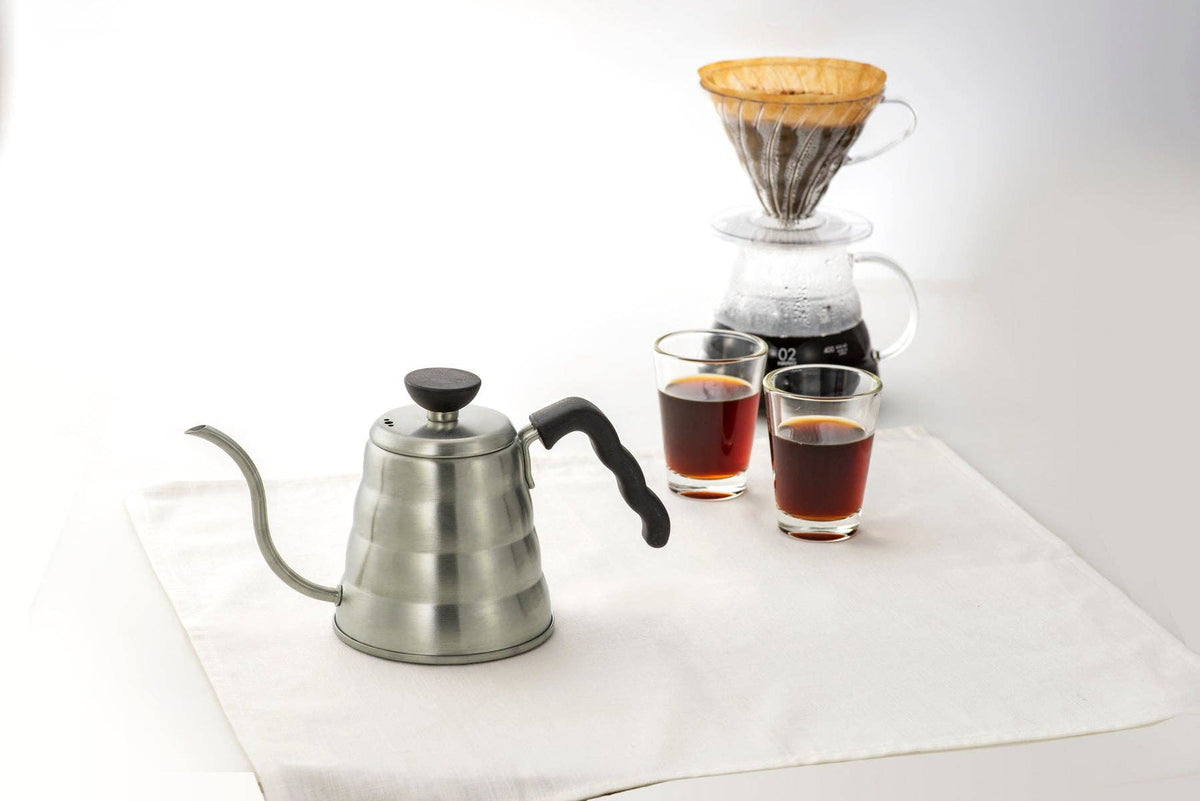 Stainless Steel Hario V60 "Buono"  1 Liter Drip Kettle in Silver (3 Sizes Available)