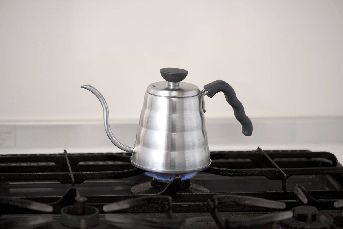 Stainless Steel Hario V60 "Buono"  1 Liter Drip Kettle in Silver (3 Sizes Available)