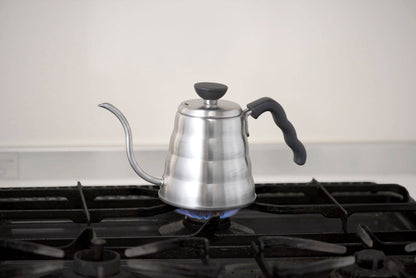 Stainless Steel Hario V60 "Buono"  1 Liter Drip Kettle in Silver (3 Sizes Available)