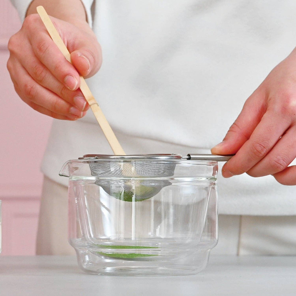 Glass and Bamboo Matcha Tea Set (Green)