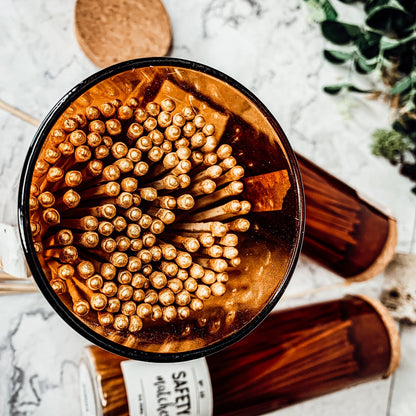 Extra Long Apothecary Matches in Amber Glass Jar With Cork Lid (150 count)