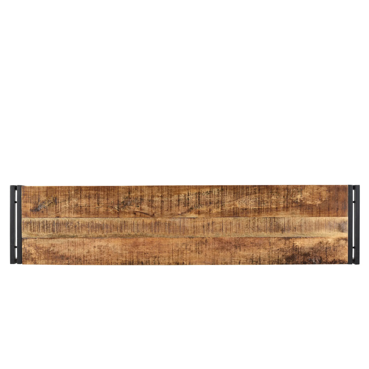 Industrial Cottage-core Reclaimed Mango Wood Bench with  Galvanized Iron Legs