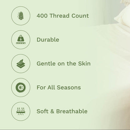 400 Threadcount Organic Sateen Bed Sheets Set