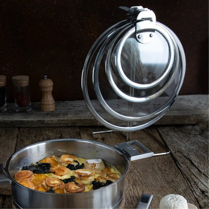 Stainless Steel Standing Lid Holder for Strate® Glass Lids, Handles, and Accessories