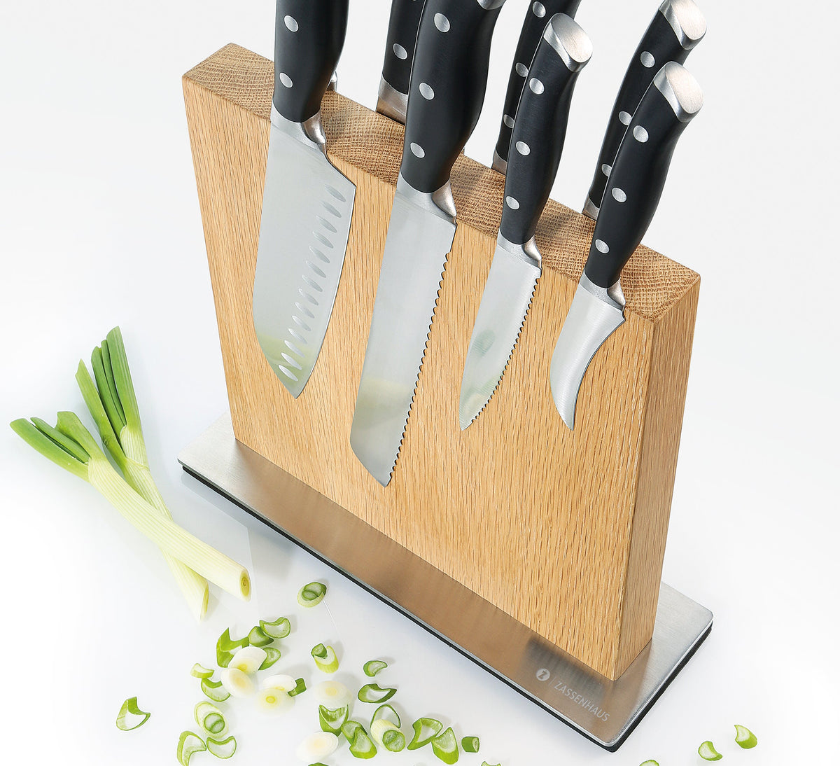 Standing Wooden  Magnetic Knife Block (10 knife capacity)