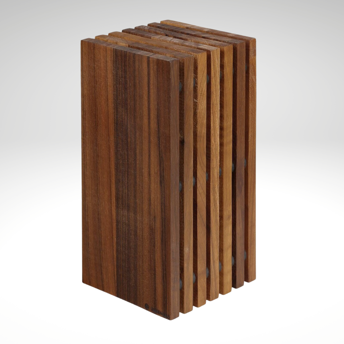 Slotted Knife Block, Walnut, 5.4" x 5.4" x 10.75"