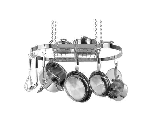 Ceiling Mounted Stainless Steel Oval Hanging Pot Rack