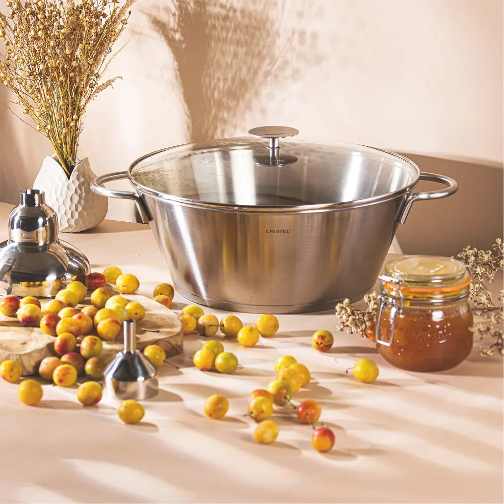 18/10 Stainless Steel 9.5 qt Large Capacity Preserve Pot with Glass Lid