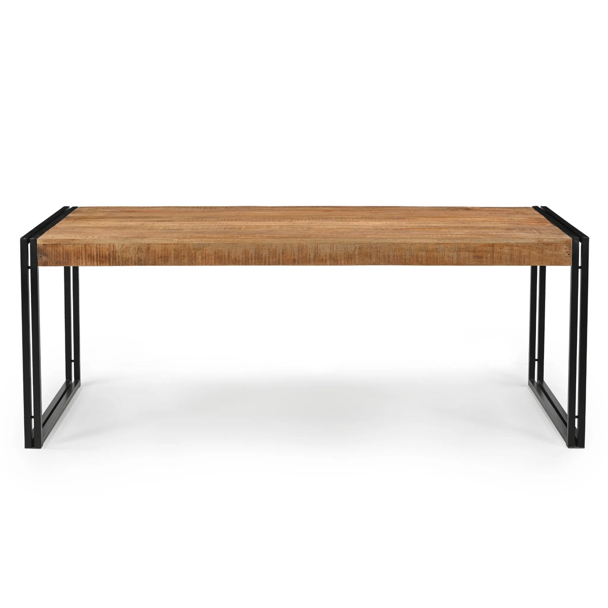Industrial Cottage-core Reclaimed Mango Wood Dining Table with Galvanized Iron Legs