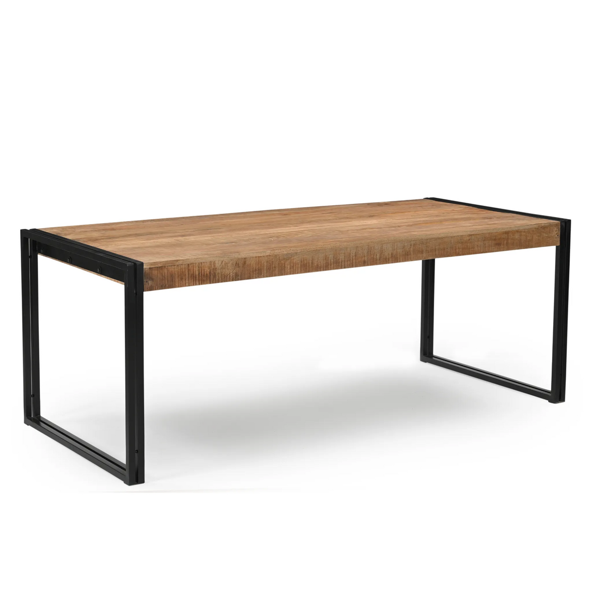 Industrial Cottage-core Reclaimed Mango Wood Dining Table with Galvanized Iron Legs