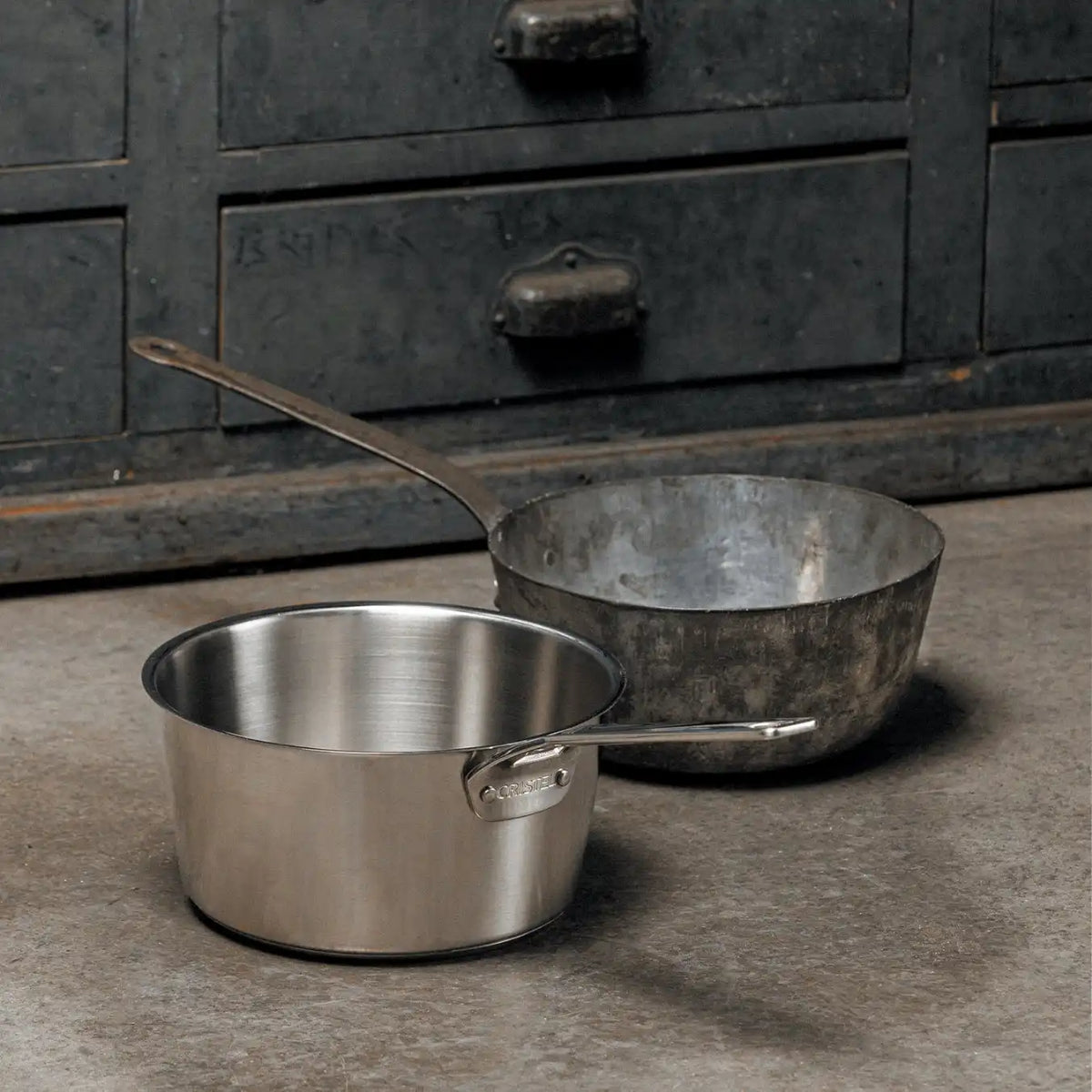 10/18 Stainless Steel Heritage Style Tapered Saucepan (3 sizes available, lid not included)