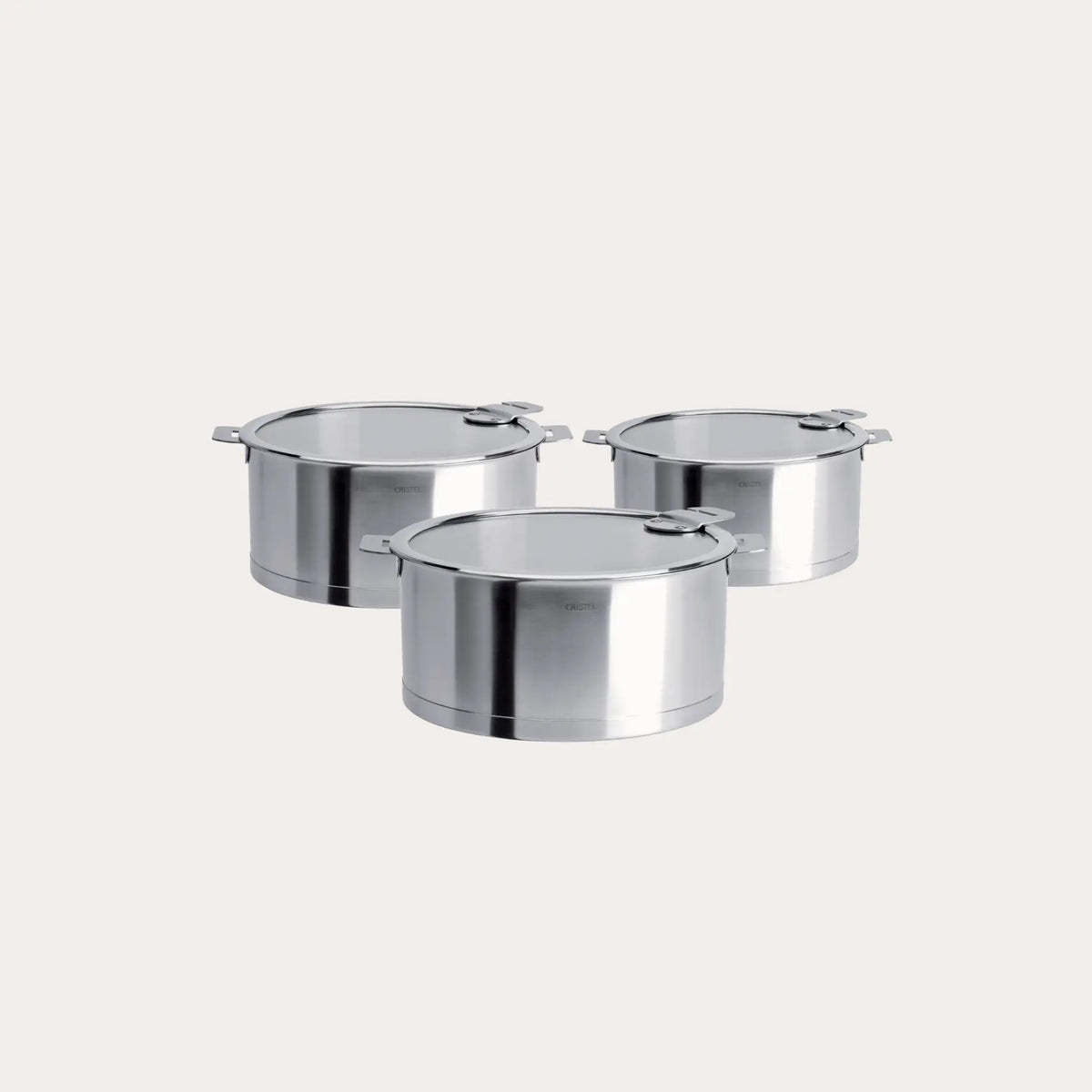 3-Piece Set of 18/10 Stainless Steel Saucepans (Lids Included)