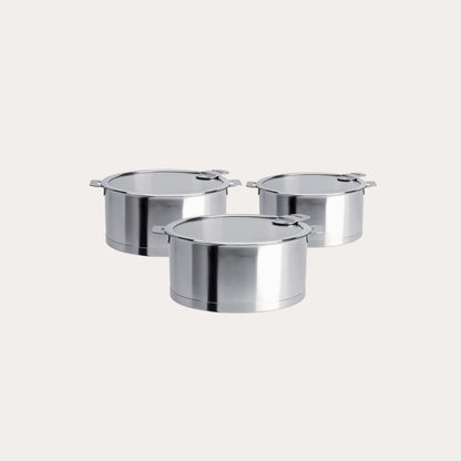 3-Piece Set of 18/10 Stainless Steel Saucepans (Lids Included)