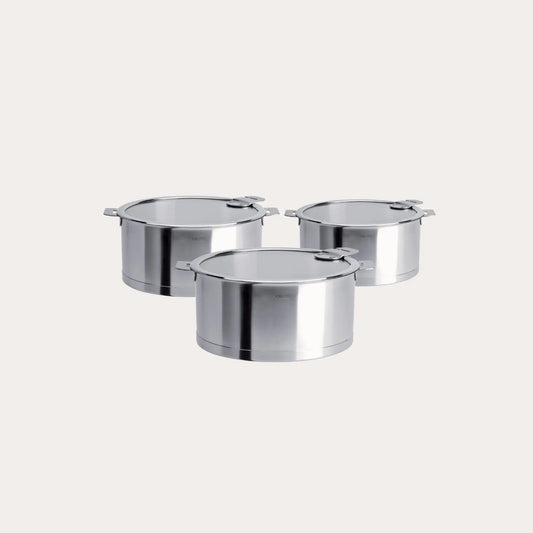 3-Piece Set of 18/10 Stainless Steel Saucepans (Lids Included)
