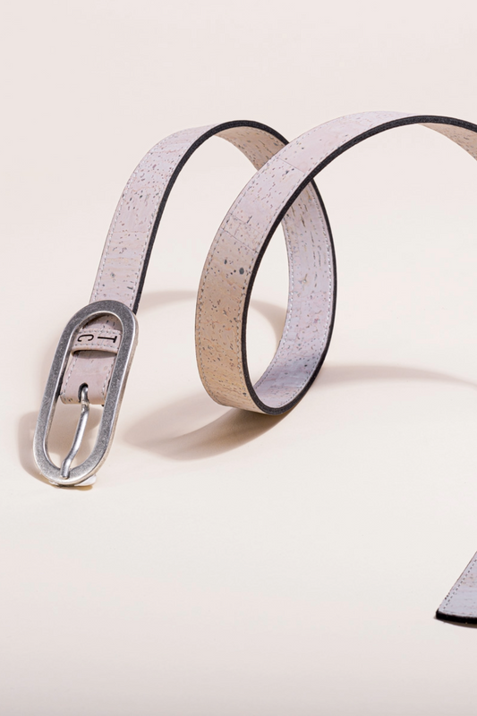Cork Leather Women's Belt (Gray)