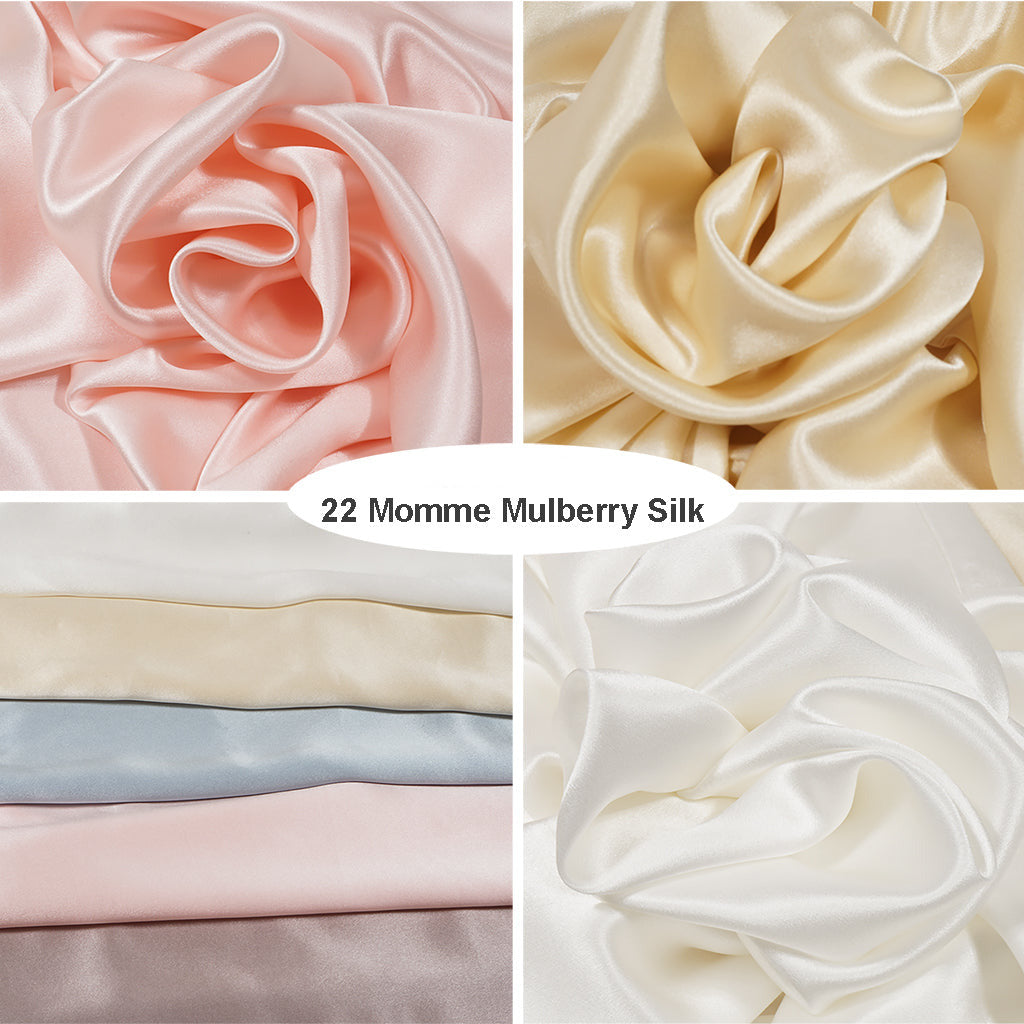 Pair of 100% Silk Pillowcases with Zipper Closure, Champagne