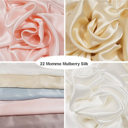 Pair of 100% Silk Pillowcases with Zipper Closure, Champagne