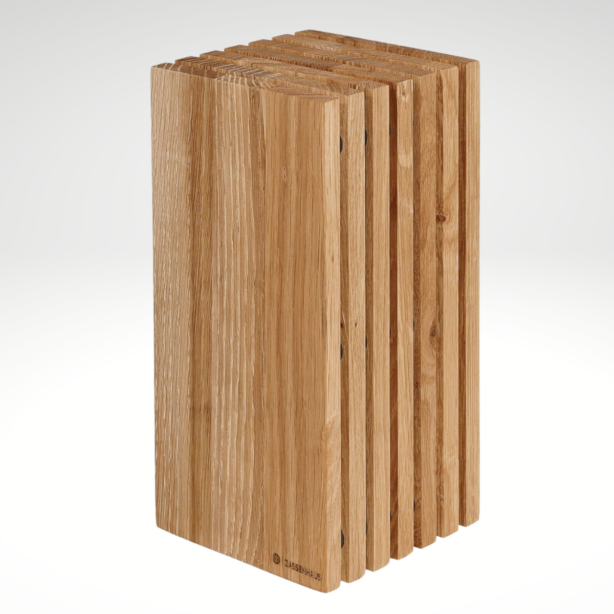 Oak Wooden Slotted Knife Block