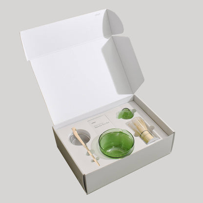 Glass and Bamboo Matcha Tea Set (Pink)
