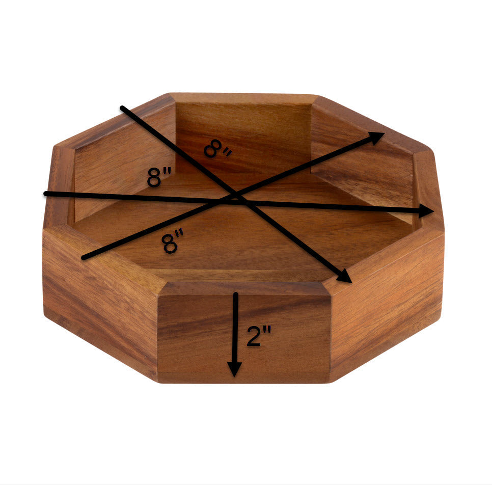 Handcrafted Octagonal Wooden Catch-Tray (8x8x2)