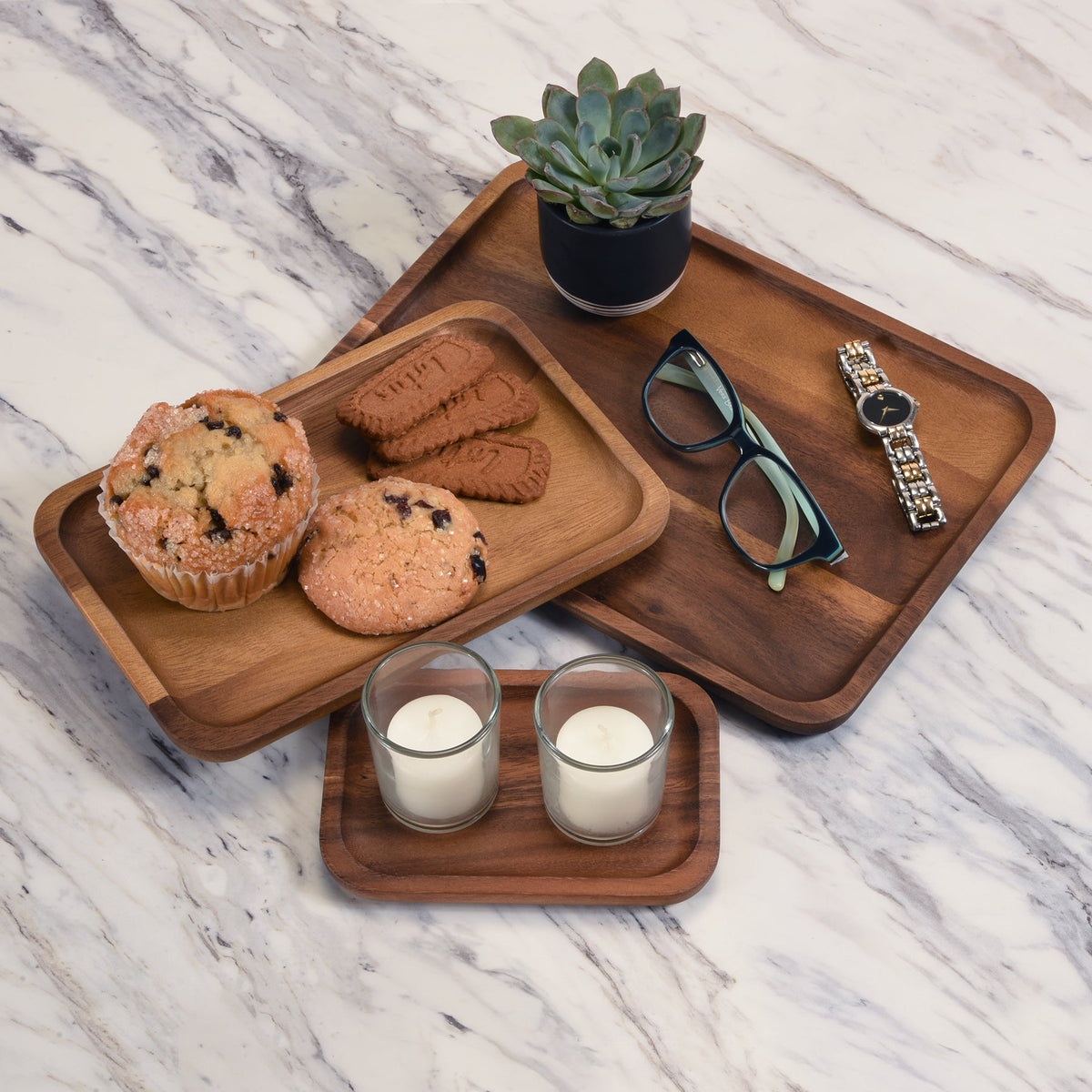 3-Piece Rectangular Nesting Serving Trays (4x6, 6x9, 8x11)