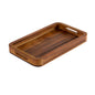 Acacia Wood Serving Tray 15x9 Medium Rectangular Solid Bottom Serving Platter - Low Plastic Lifestyle