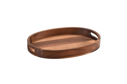 Handcrafted Oval Wooden Serving Tray (11x15)