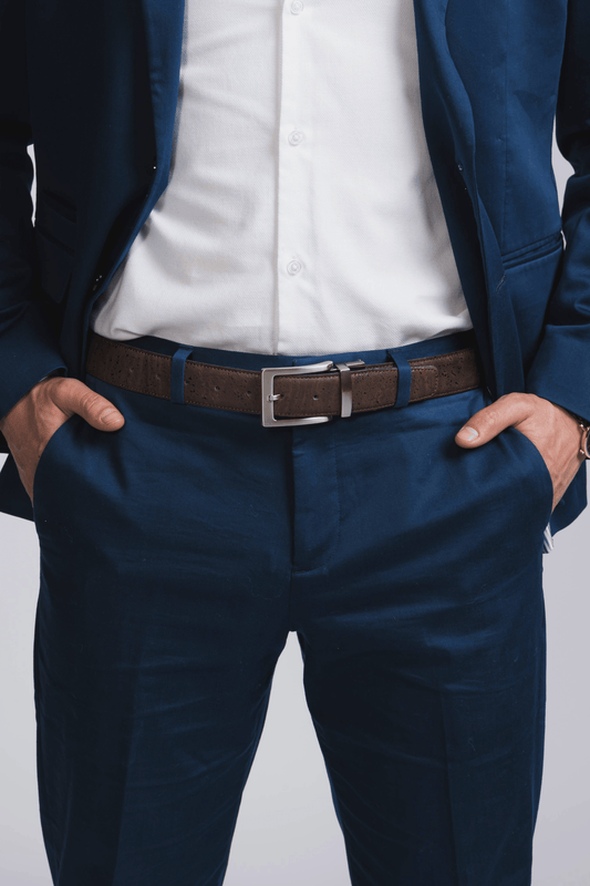 Cork Reversible Men's Belt (Brown/Black) - Low Plastic Lifestyle