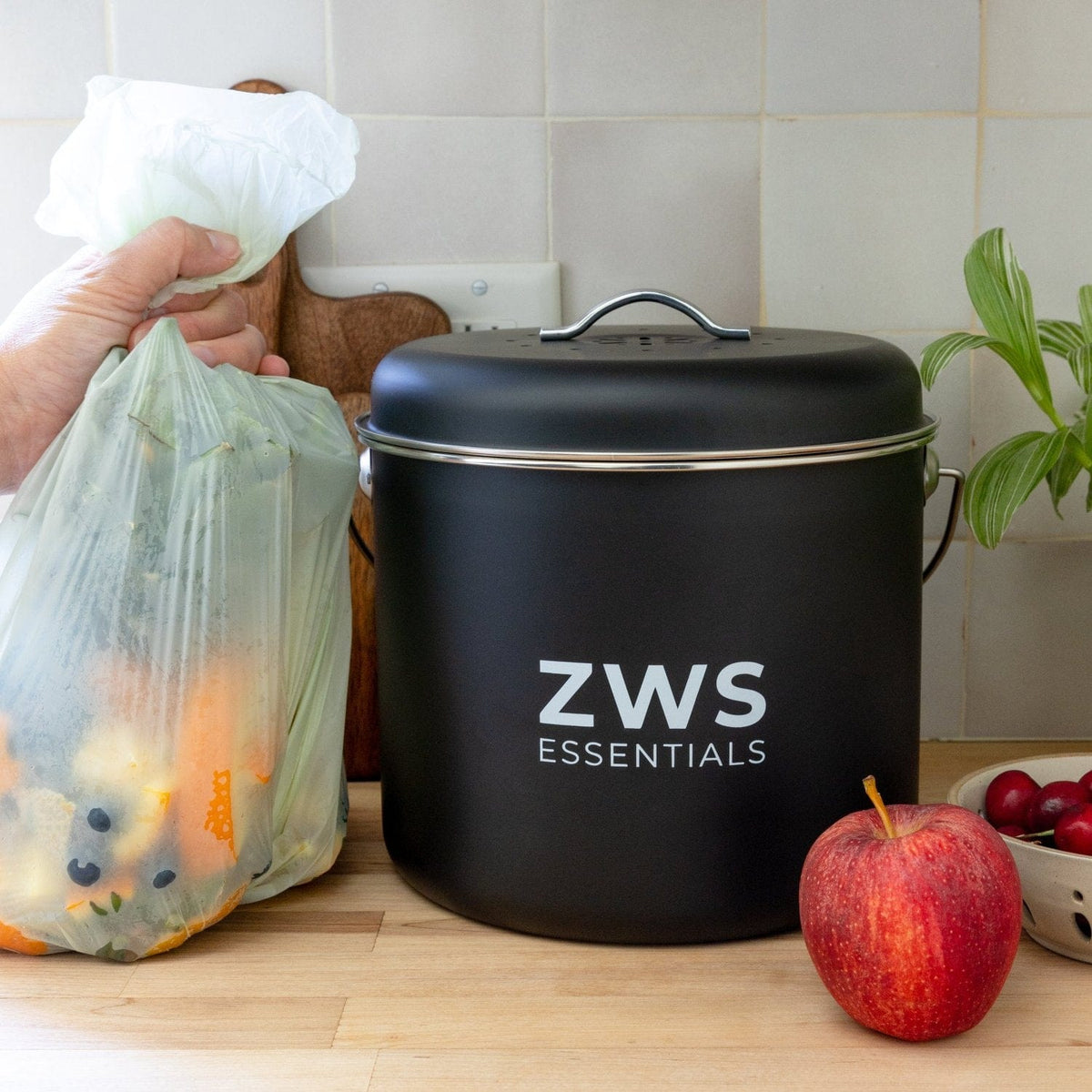 Countertop Composting Kit with 6.5 Bin, 48 Bags, and 3 Filters