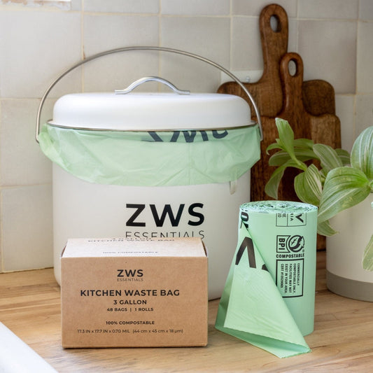 Countertop Composting Kit with 6.5 Bin, 48 Bags, and 3 Filters