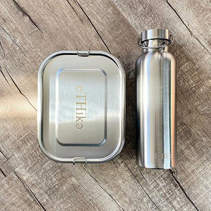 Stainless Steel Lunchbox and Water Bottle 2-Piece Set