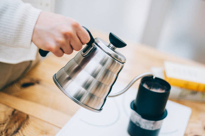 Stainless Steel Hario V60 "Buono"  1 Liter Drip Kettle in Silver (3 Sizes Available)