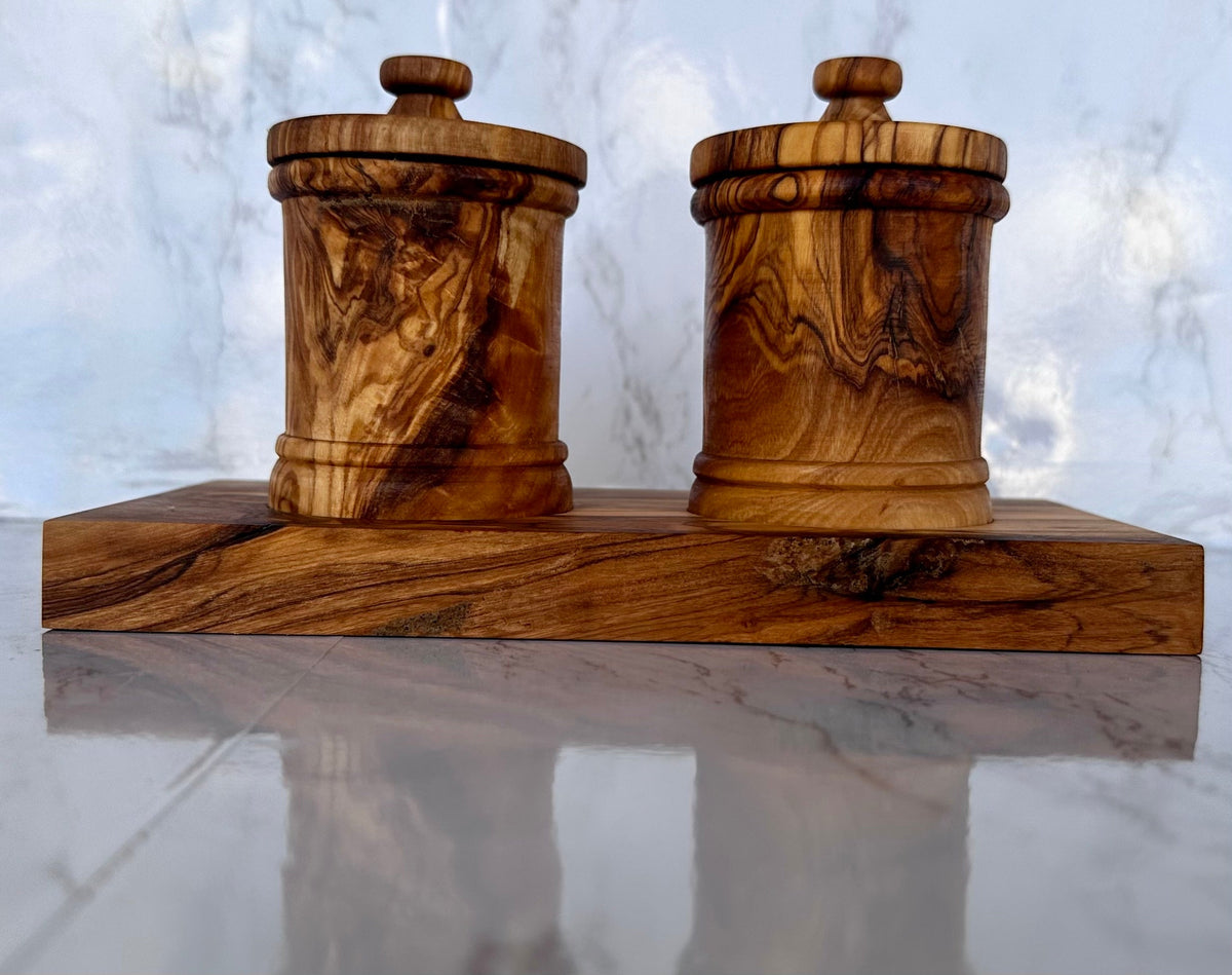 Handcrafted Olive Wood Canister Set (2 or 4 pieces)