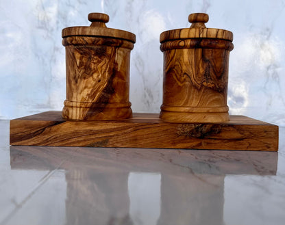 Handcrafted Olive Wood Canister Set (2 or 4 pieces)