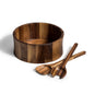 Handcrafted Wooden Salad Bowl, Spoon, and Fork Set