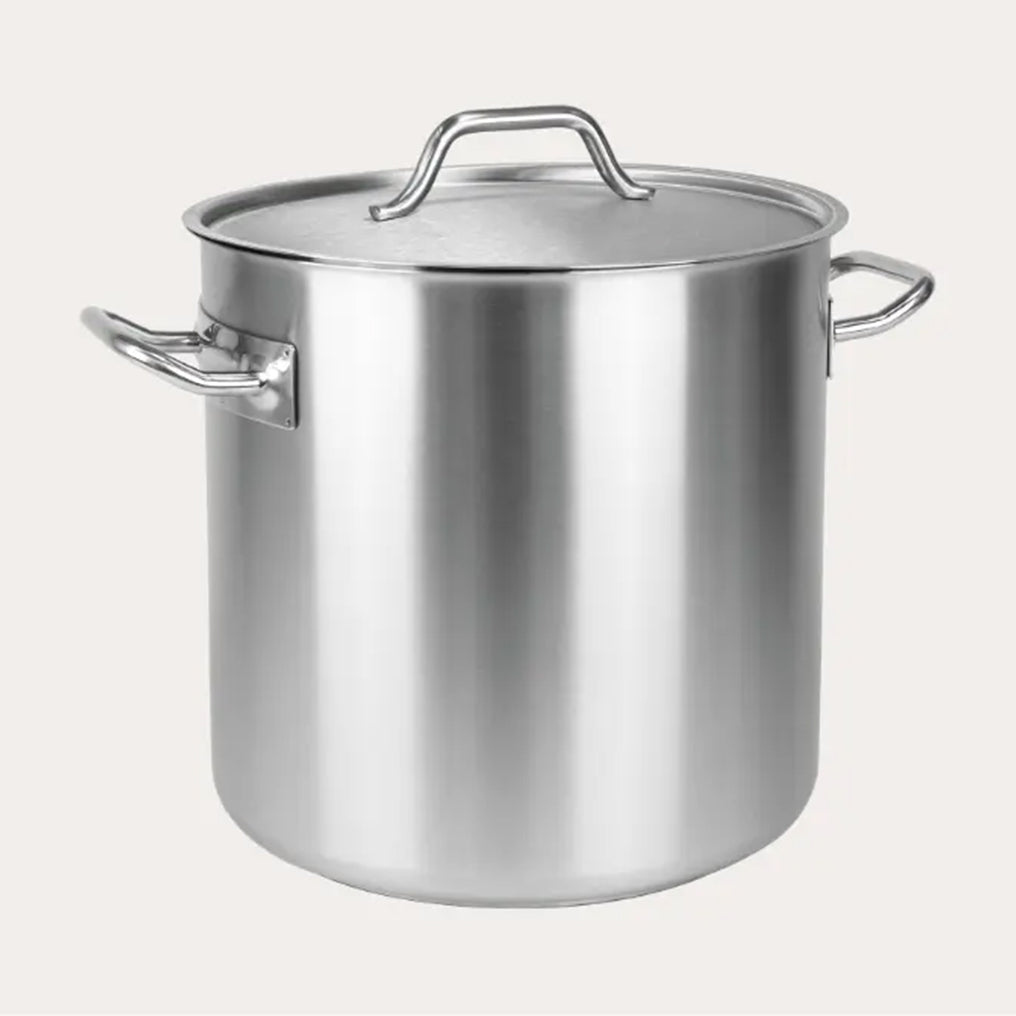 Commercially Sized Large 10/18 Stainless Steel Stockpot with Lid