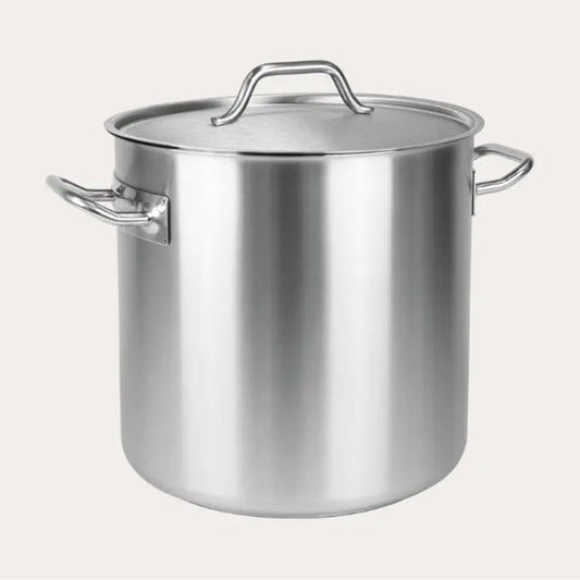 Commercially Sized Large 10/18 Stainless Steel Stockpot with Lid