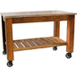 Reclaimed Redwood Rolling Cart with Cast Iron Casters