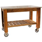 Reclaimed Redwood Rolling Cart with Cast Iron Casters