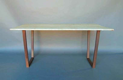 Finished Reclaimed Redwood and Steel Table Set (includes table, bench, and risers)