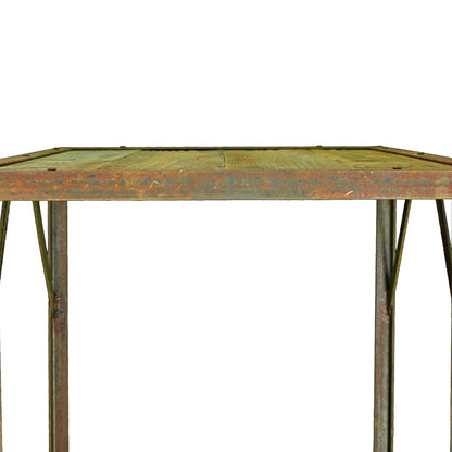 Raw Reclaimed Redwood and Finished Steel Indoor/Outdoor Table (30" x 36" x 20")