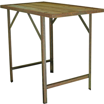 Raw Reclaimed Redwood and Finished Steel Indoor/Outdoor Table (30" x 36" x 20")