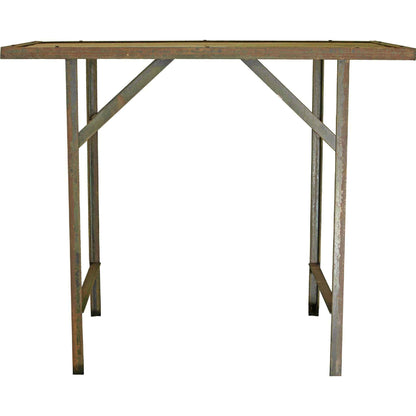 Raw Reclaimed Redwood and Finished Steel Indoor/Outdoor Table (30" x 36" x 20")