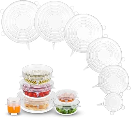 Reusable Food-Grade Silicone Stretch Lids (6-pack)