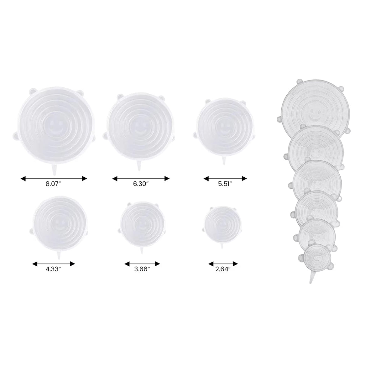 Reusable Food-Grade Silicone Stretch Lids (6-pack)