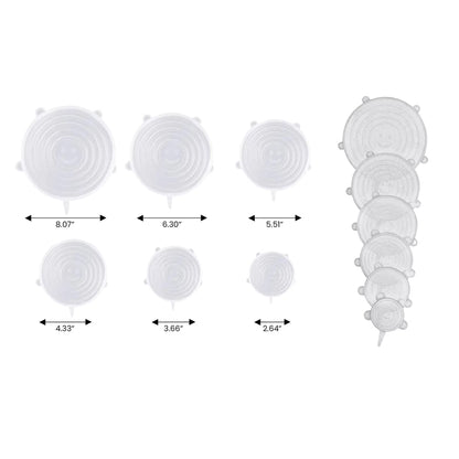 Reusable Food-Grade Silicone Stretch Lids (6-pack)